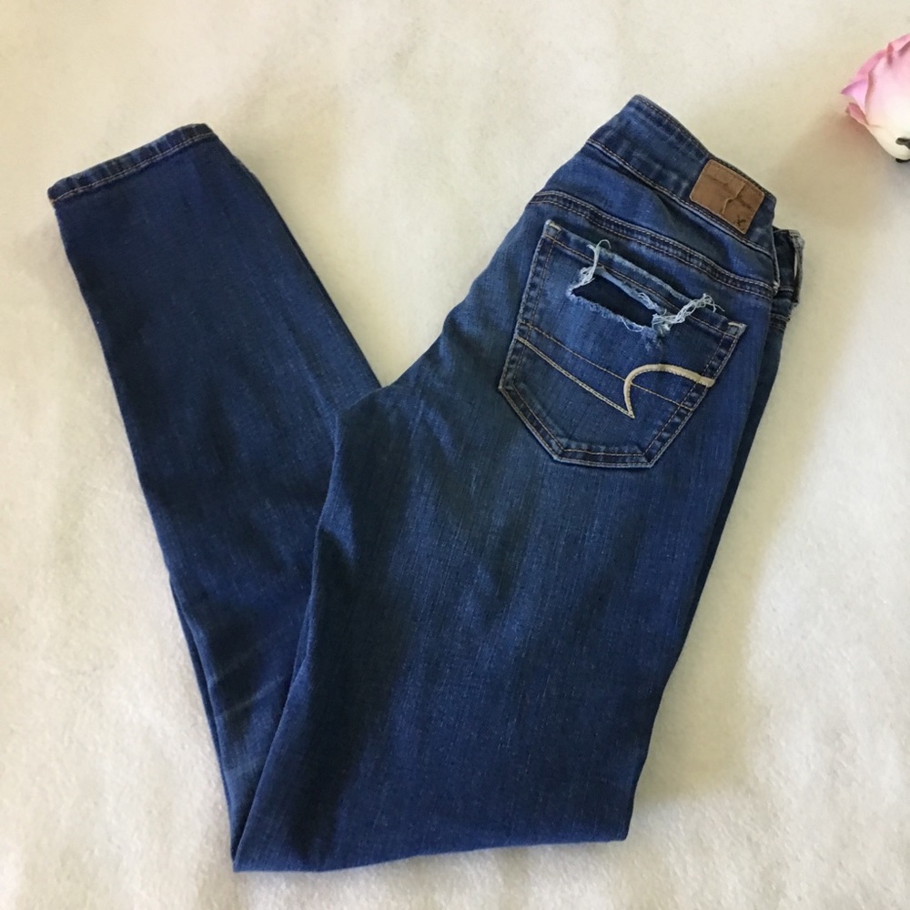American eagle distressed skinny jeans size 0